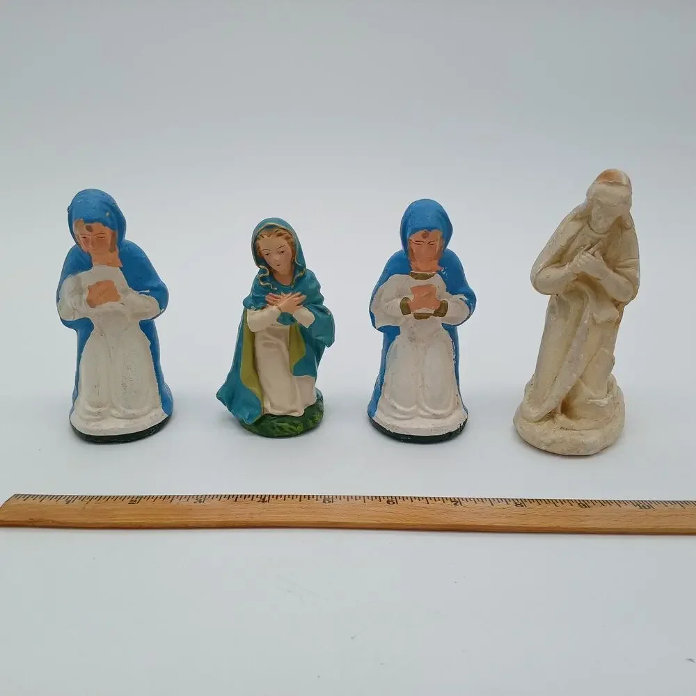 Vintage Nativity Lot of 22: Hand painted, Ceramic, Chalkware, Italy, Japan